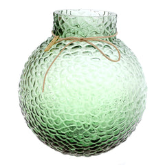 Glass Vase L Green 8.34X8.34X10Inch HY-035