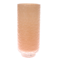 Glass Vase L Peach 5.5 X 5.5 X 12 Inch HJM-006