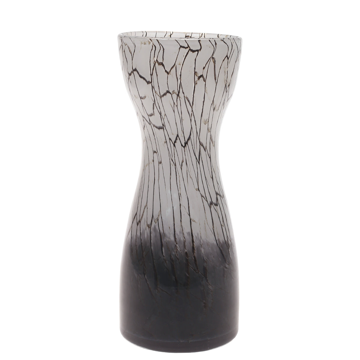 Glass Vase M Black & White 5.16X5.16X12Inch HY-002