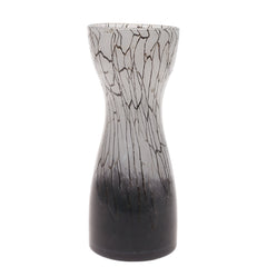 Glass Vase M Black & White 5.16X5.16X12Inch HY-002