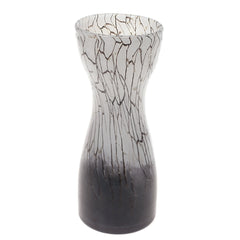 Glass Vase M Black & White 5.16X5.16X12Inch HY-002