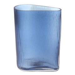 Glass Vase M Blue 7.5X4X10.5inch HY-046