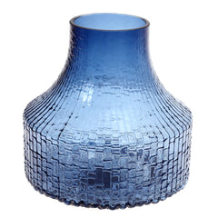 Glass Vase M Blue 8X8X9Inch HY-043