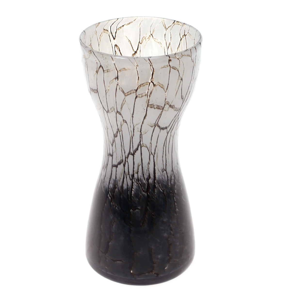 Glass Vase L Black & White 5.17X5.17X14Inch HY-003