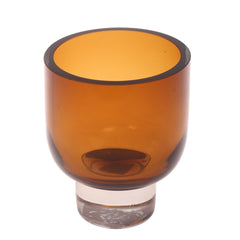 Glass Vase S Brown 5 X 5 X 6 Inch HJM-011