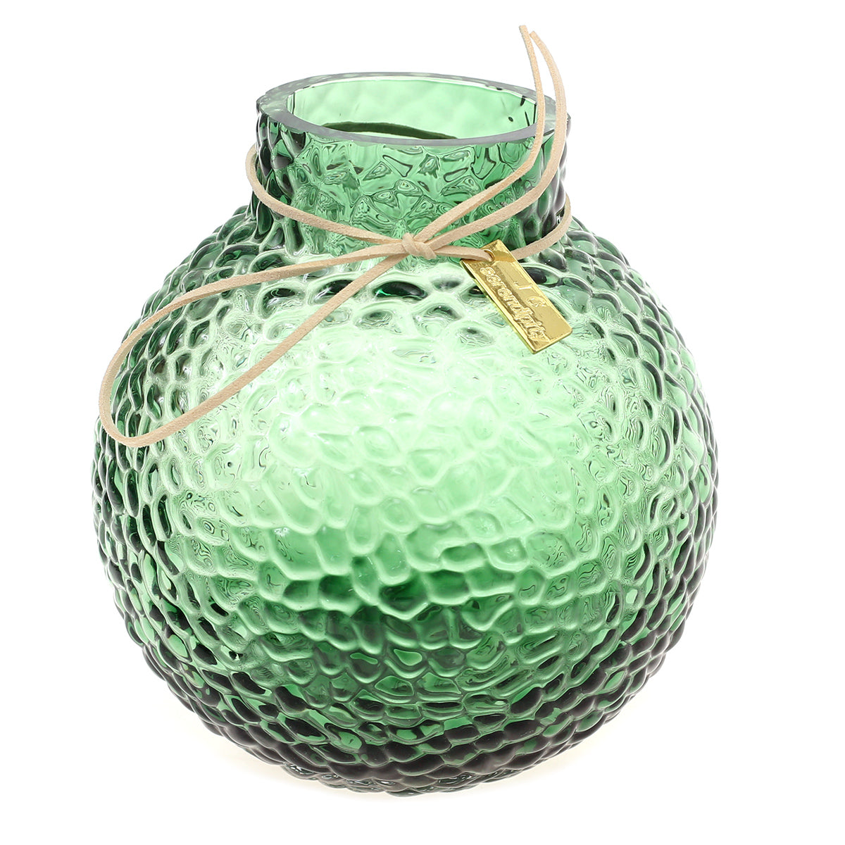 Glass Vase S Green 6.67X6.67X7Inch HY-034