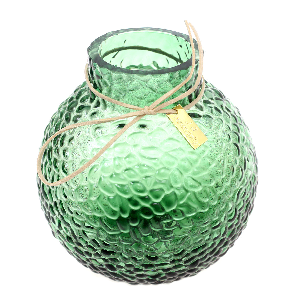 Glass Vase S Green 6.67X6.67X7Inch HY-034