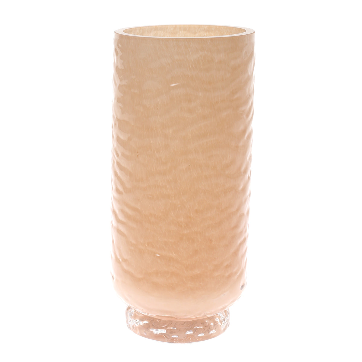 Glass Vase S Peach 4.33 X 4.33 X 9 Inch HJM-005