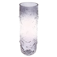 Glass Vase XL Grey 4.17X4.17X12.25Inch HY-020