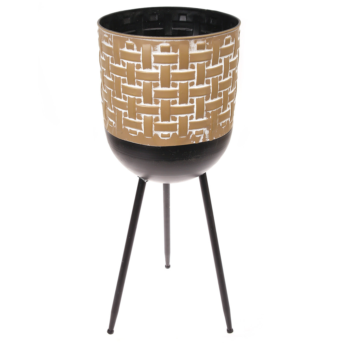 Planter L Beige & Black 10X10X27Inch HQ-003