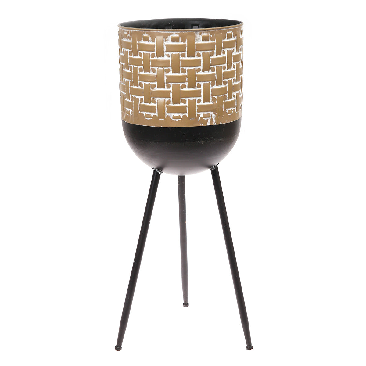 Planter L Beige & Black 10X10X27Inch HQ-003