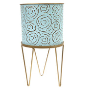 Planter L Blue 11.5X11.5X21Inch HQ-004 - Habitt