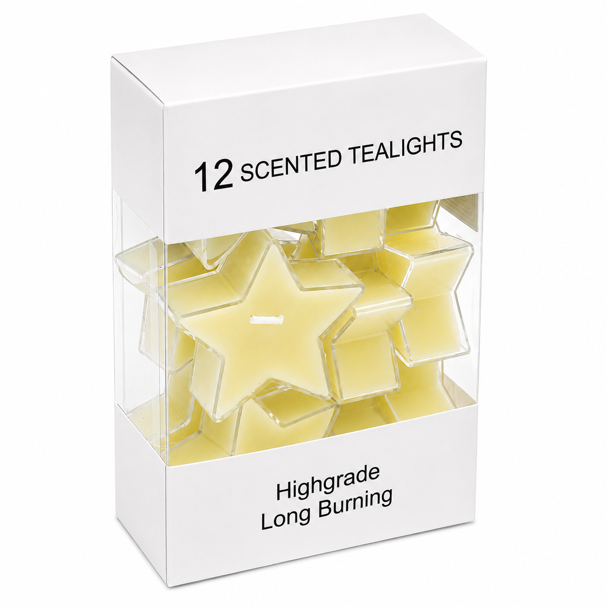 12-Piece White Star Scented Tealight Candle Set