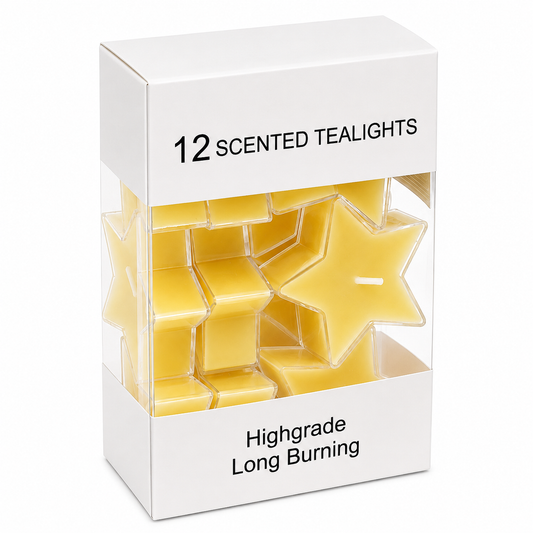 12-Piece Yellow Star Scented Tealight Candle Set