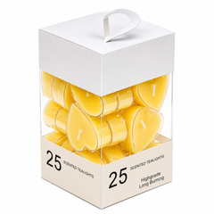 25-Piece Yellow Heart Tealight Candle Set