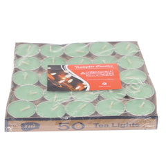 50Pcs T-Light Candle Set Green 7 X 7 Inch JW-10