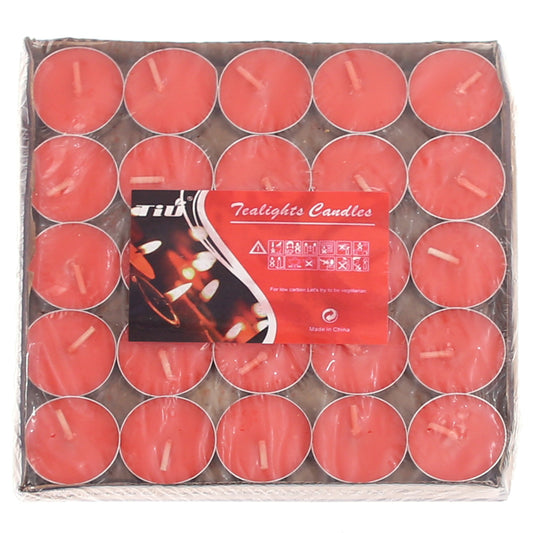 50Pcs T-Light Candle Set Red 7 X 7 Inch JW-10