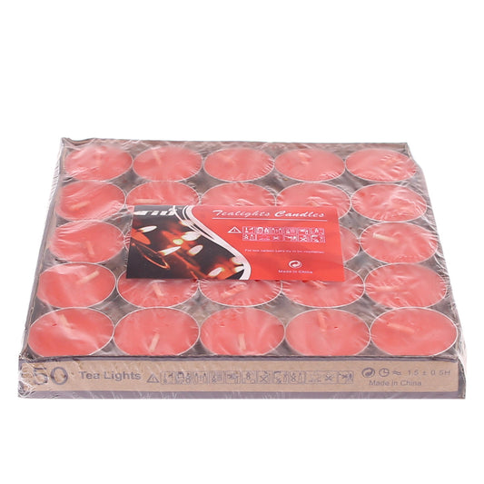 50Pcs T-Light Candle Set Red 7 X 7 Inch JW-10