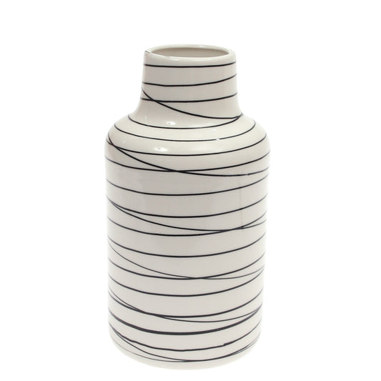 Ceramic Vase Black & White 10 Inch Height CH-032