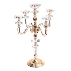 5-ARM CRYSTAL & GOLD CANDELABRA 15-10