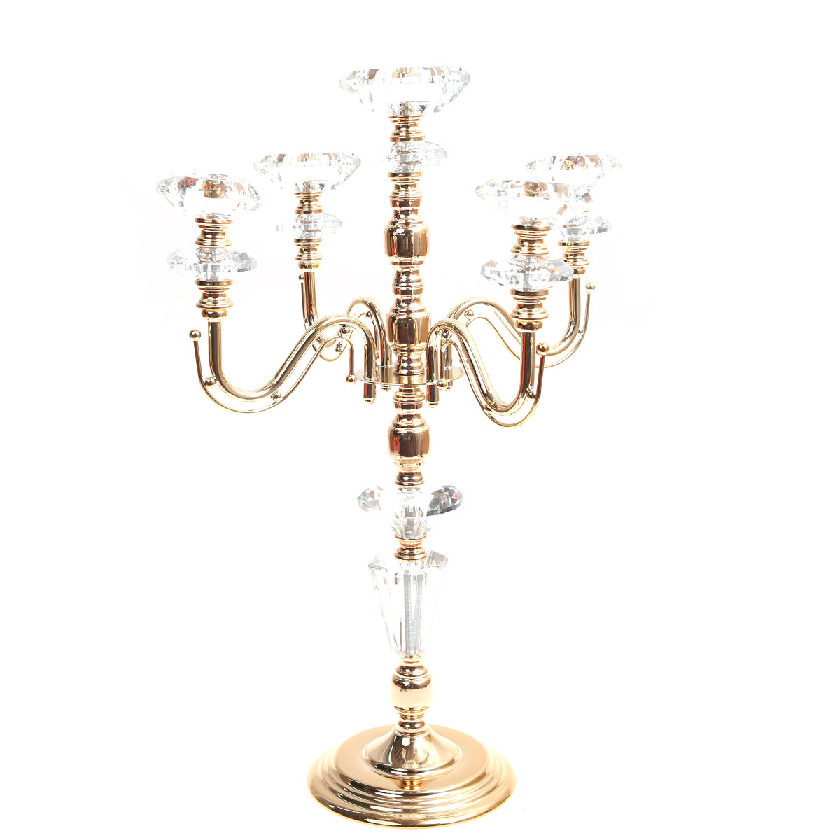 5-ARM CRYSTAL & GOLD CANDELABRA 15-10