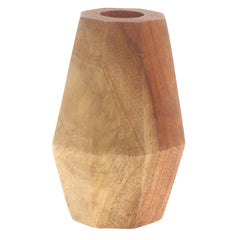 Elongated Wooden Candle Holder – Small Decorative Candle Stand