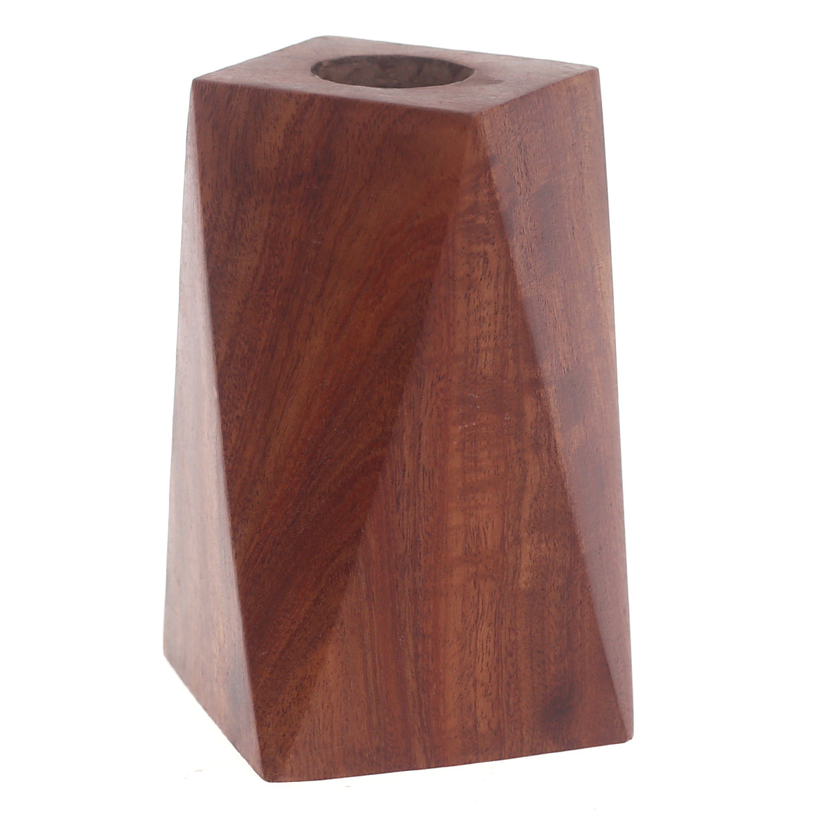 Elongated Wooden Candle Holder – Small Decorative Candle Stand