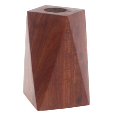 Elongated Wooden Candle Holder – Small Decorative Candle Stand