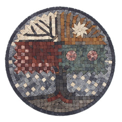 Round Mosaic Wall Art 16 x 16 – Abstract Colorful Decorative Wall Hanging