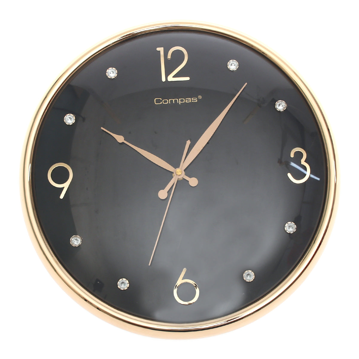 Elegant Black & Gold Wall Clock – Crystal Accents & Modern Minimal Design (Model 1921)