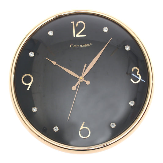 Elegant Black & Gold Wall Clock – Crystal Accents & Modern Minimal Design (Model 1921)