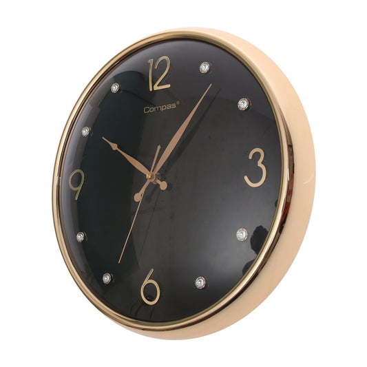 Elegant Black & Gold Wall Clock – Crystal Accents & Modern Minimal Design (Model 1921)