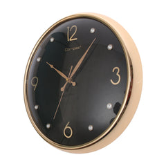 Elegant Black & Gold Wall Clock – Crystal Accents & Modern Minimal Design (Model 1921)