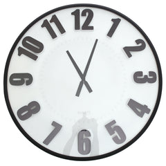 Wall Clock – Matt Black & White with Bold 3D Numerals (Model 7122)