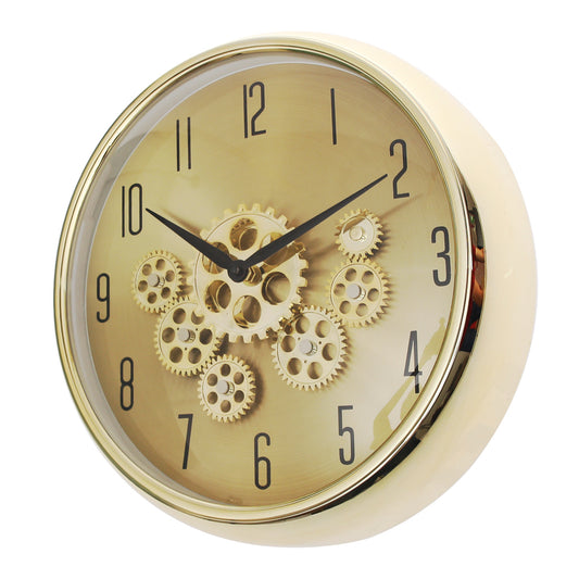 Wall Clock – Rose Gold with Exposed Gear Design (Model 2002)