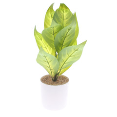 Artificial Table Plant – Green Leaf Design in White Pot (Model 830933)