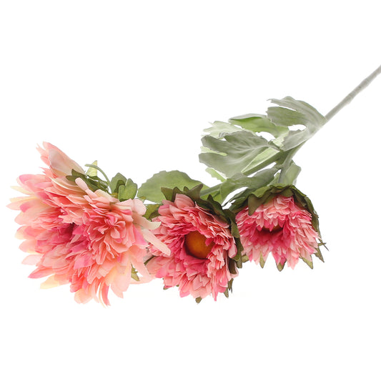 Artificial Pink Chrysanthemum Flower Stick – Realistic Faux Floral Stem for Home Décor & Arrangements (EF2663)
