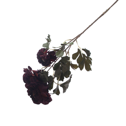 Artificial Dark Purple Chrysanthemum Flower Stick – Elegant Faux Floral Stem for Home Décor & Arrangements (EF2672)