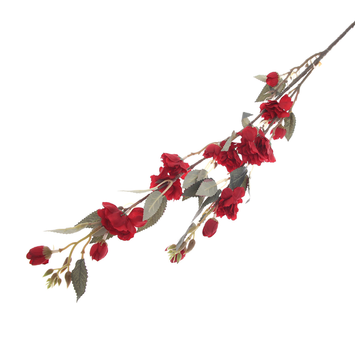 Artificial Flower Stick Red – Long Stem Faux Rose Spray for Home & Event Décor