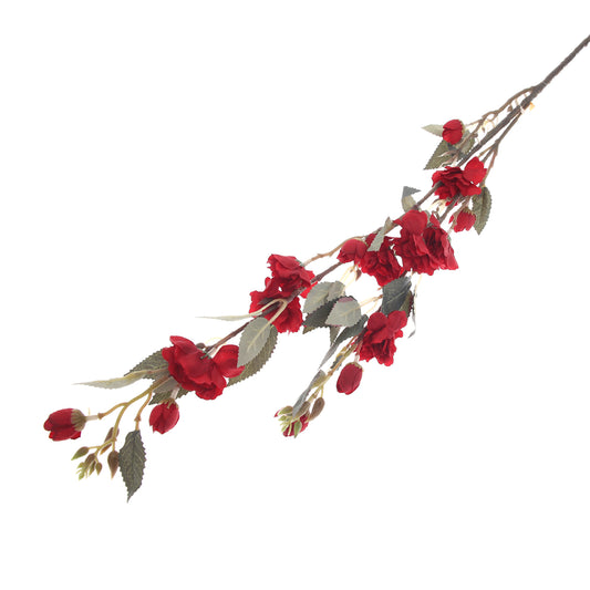 Artificial Flower Stick Red – Long Stem Faux Rose Spray for Home & Event Décor