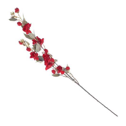 Artificial Flower Stick Red – Long Stem Faux Rose Spray for Home & Event Décor