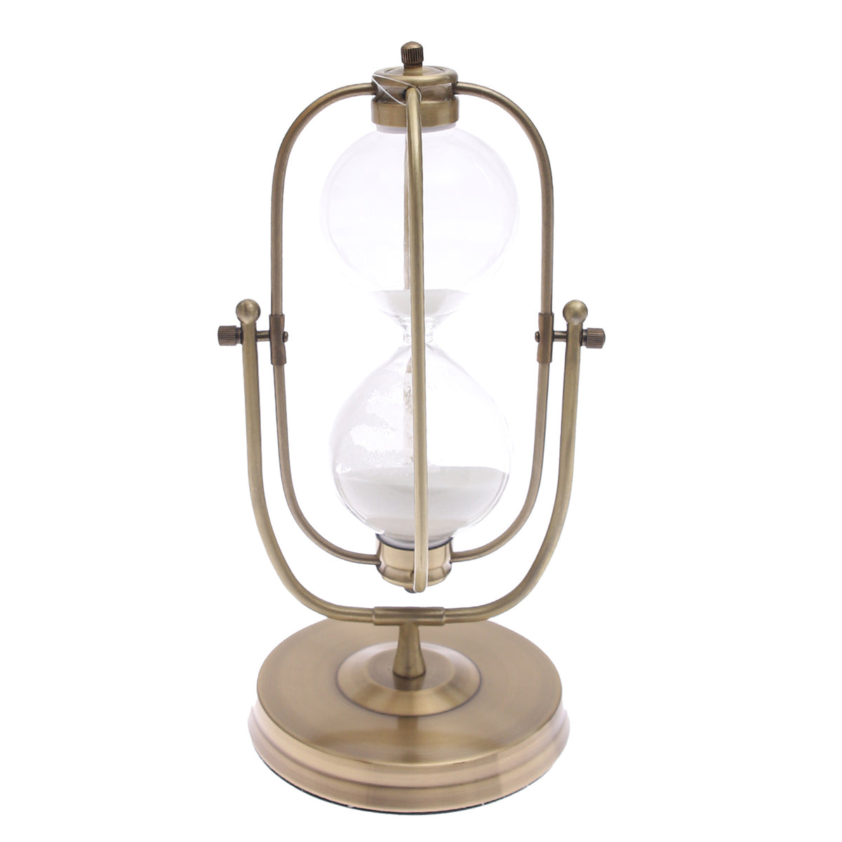 Large Hourglass – Vintage Sand Timer with Rotating Brass Frame