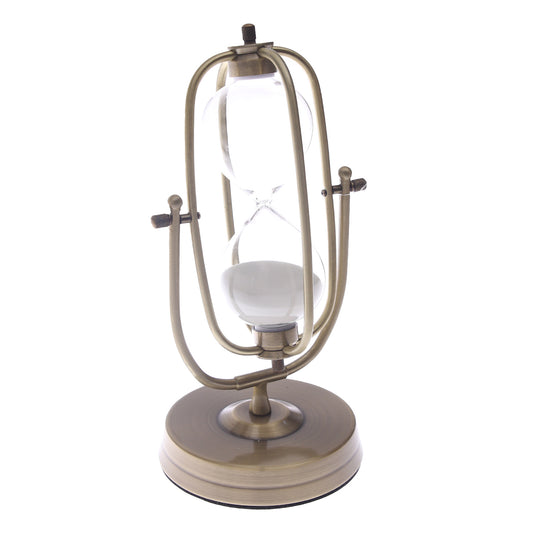 Medium Hourglass – Vintage Rotating Sand Timer with Brass Finish