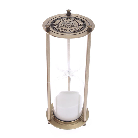 Hourglass Small – Elegant Brass Finish Sand Timer with White Sand