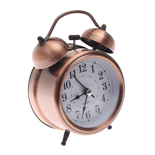 Table Clock Copper – Vintage Twin Bell Alarm Clock with Classic Design
