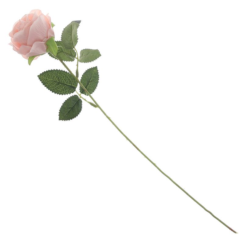 Artificial Light Pink Rose Flower Stick – Realistic Faux Single Stem Rose for Home Décor & Gifting (NGI FC7087) - Habitt