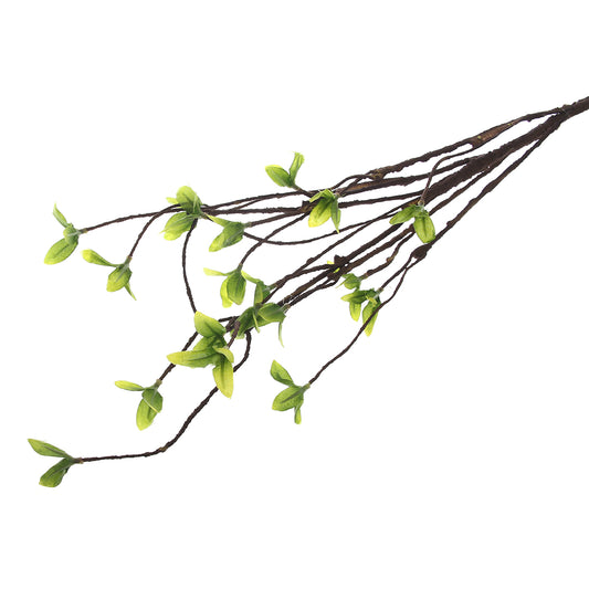 Artificial Green Bud Branch Stick – Lifelike Faux Twig Stem with Fresh Budding Leaves for Home Décor (NGI FI8211)