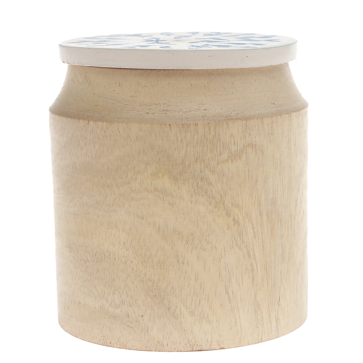 Handcrafted Naqshi Art Storage Jar with White & Sky Blue Butti Design (Small)
