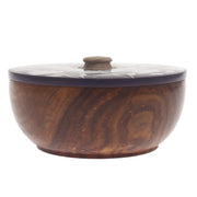 Royal Heritage Naqshi Storage Jar – Handcrafted Wooden Jar with Blue & White Floral Naqshi Art - Habitt