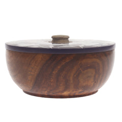 Royal Heritage Naqshi Storage Jar – Handcrafted Wooden Jar with Blue & White Floral Naqshi Art